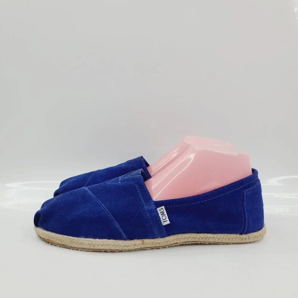 Toms Women's Royal Blue Alpargata Rope‎ Suede Slip-On Espadrille Flat Size 11